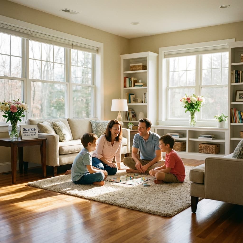 Happy family enjoying a clean Spokane home