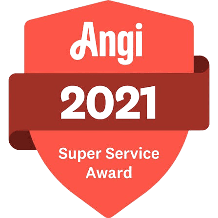 Angi Super Service Award Badge 2021 for top-rated office and house cleaning in Spokane WA