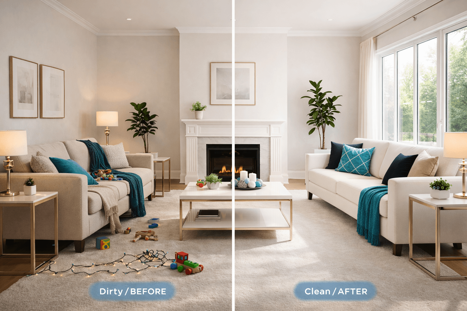 Detailed kitchen cleaning results in Spokane home - sanitized countertops and polished fixtures