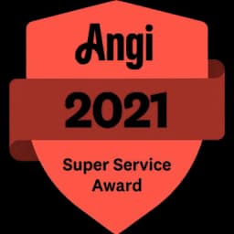 Angi Super Service Award Badge 2021 for top-rated office and house cleaning in Spokane WA