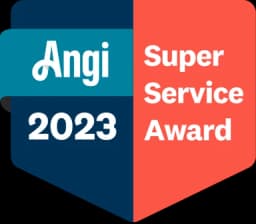 Angi Super Service Award Badge 2023 for top-rated office and house cleaning in Spokane WA