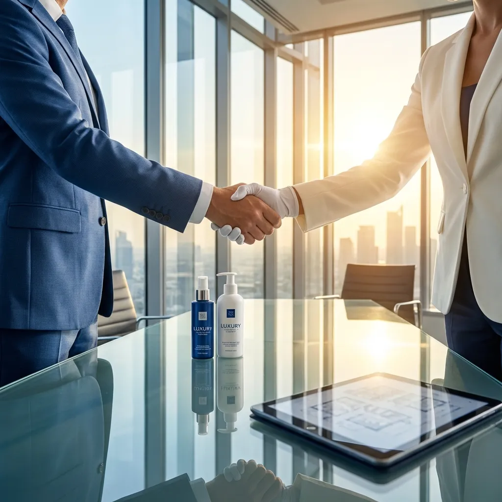 Professional cleaning partnership in Spokane - Handshake in modern office