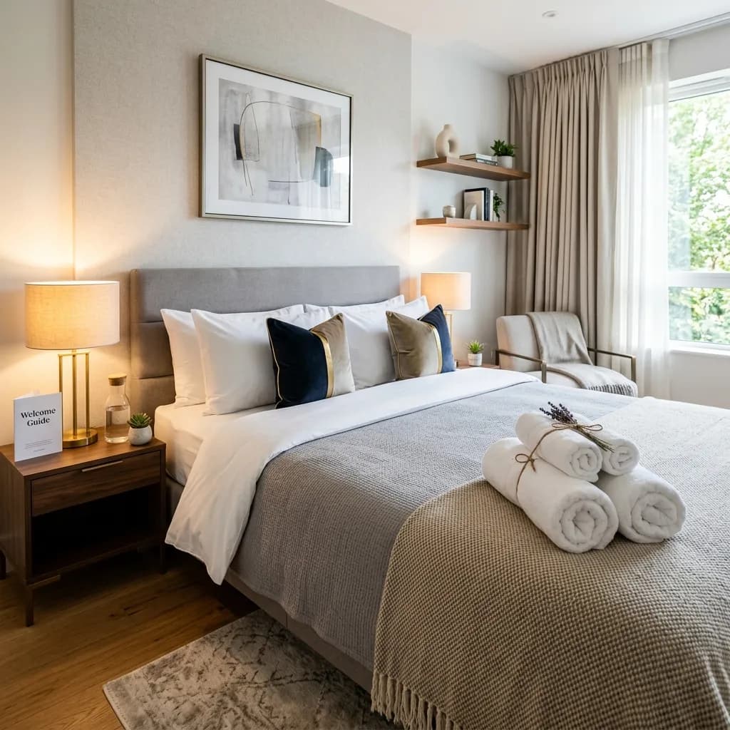 Luxury staged Airbnb interior Spokane