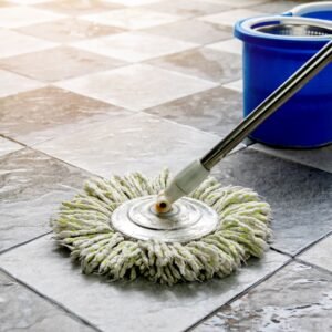 Cleaning tile floor