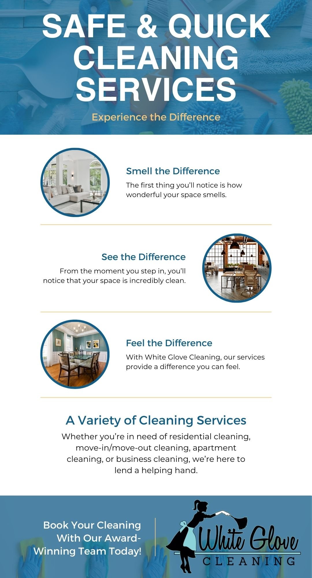 safe, quick cleaning services infographic